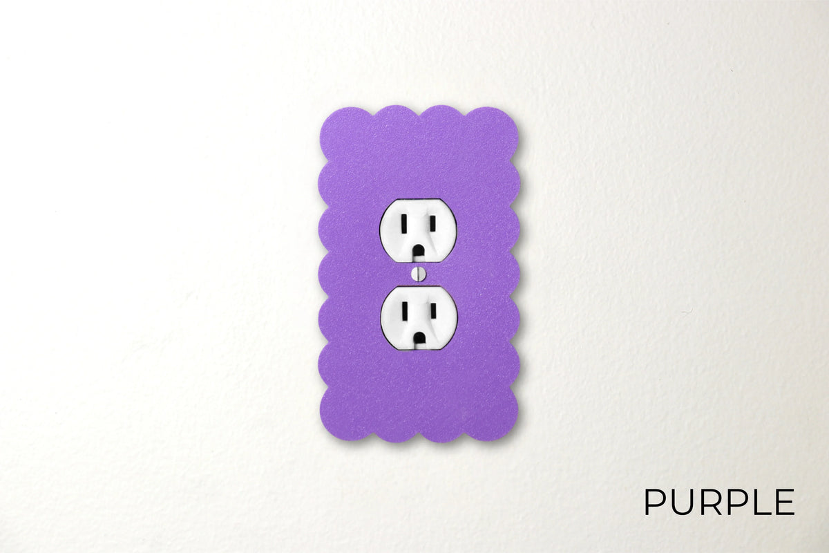 Wallplate Decor Metal Light Switch Cover – Marble Purple Blue Swirl, UV Printed