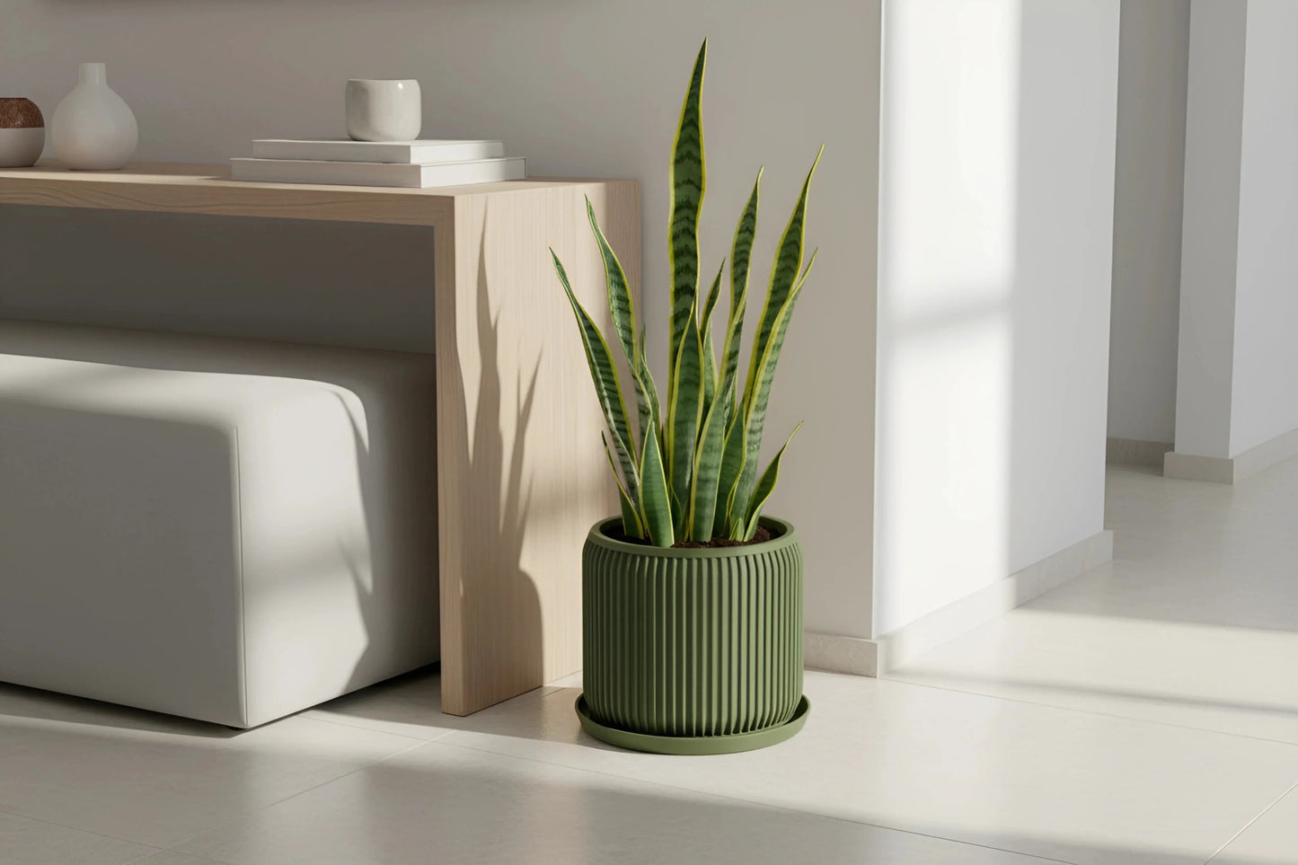 Terra Olive Green Planter - lellume