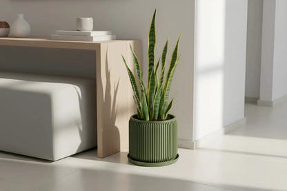 Terra Olive Green Planter - lellume