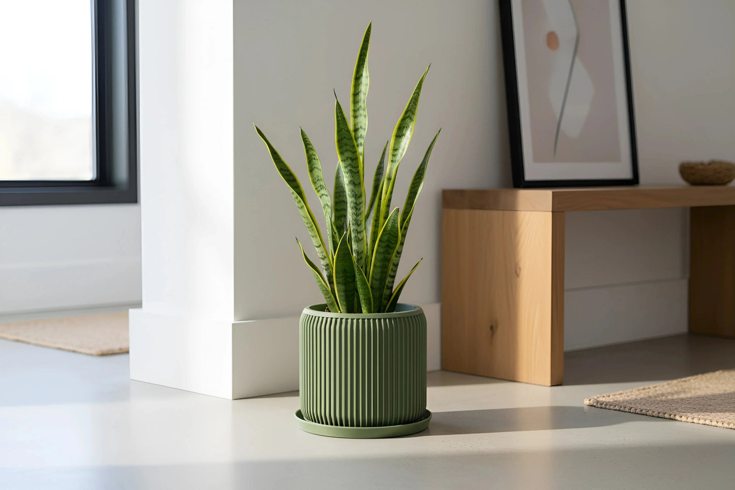 Terra Olive Green Planter - lellume
