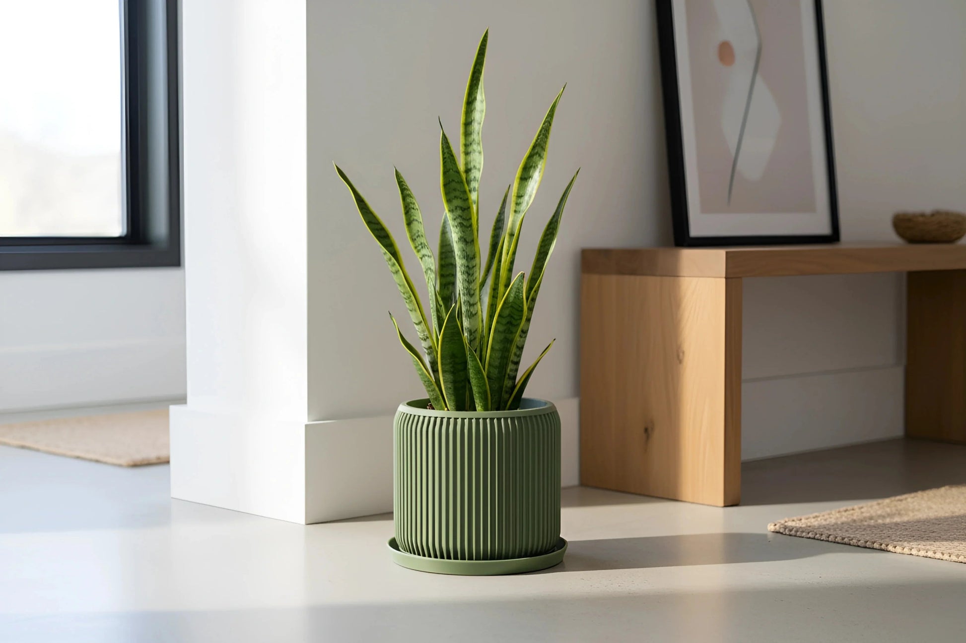 Terra Olive Green Planter - lellume