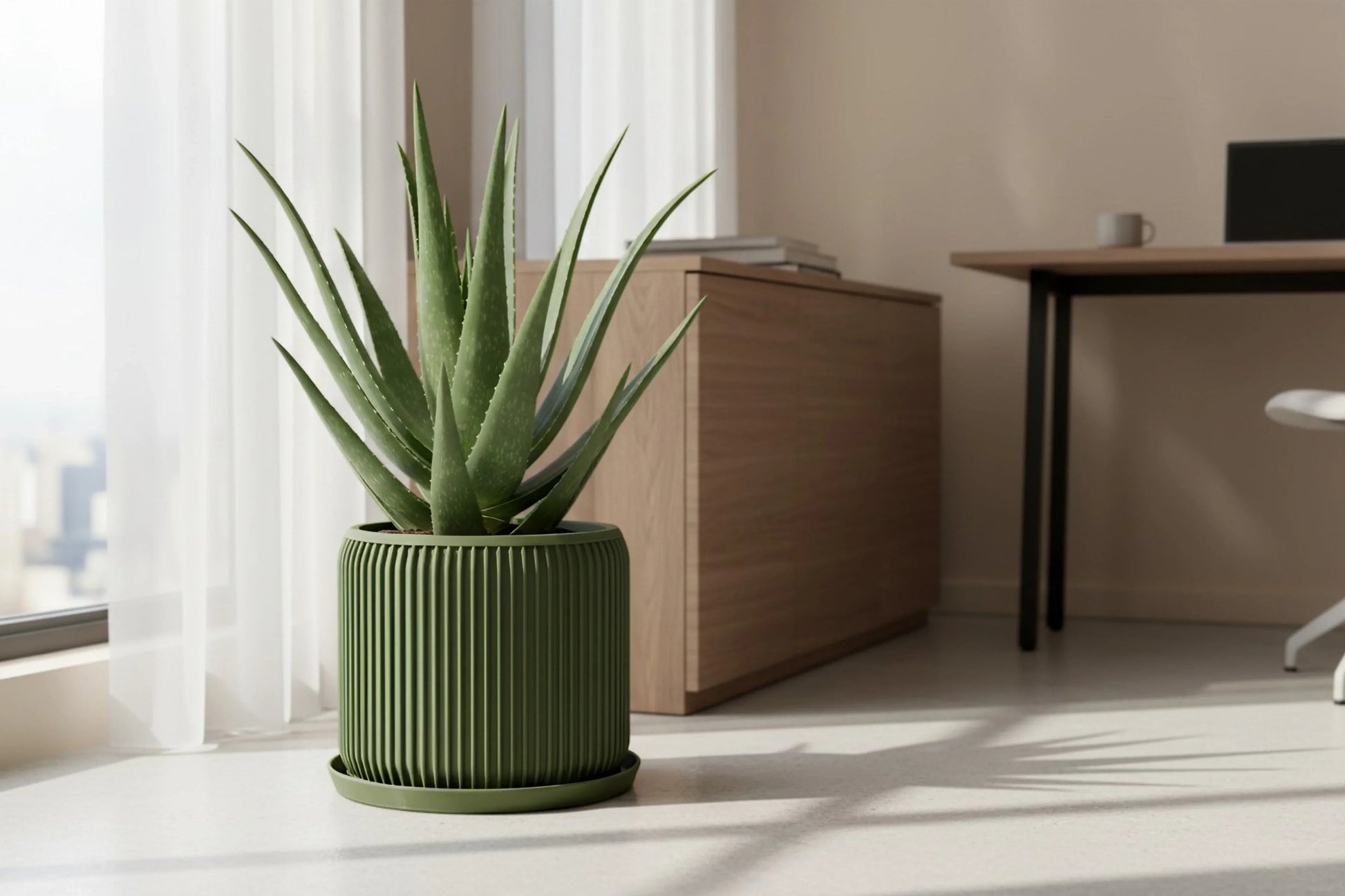 Terra Olive Green Planter - lellume