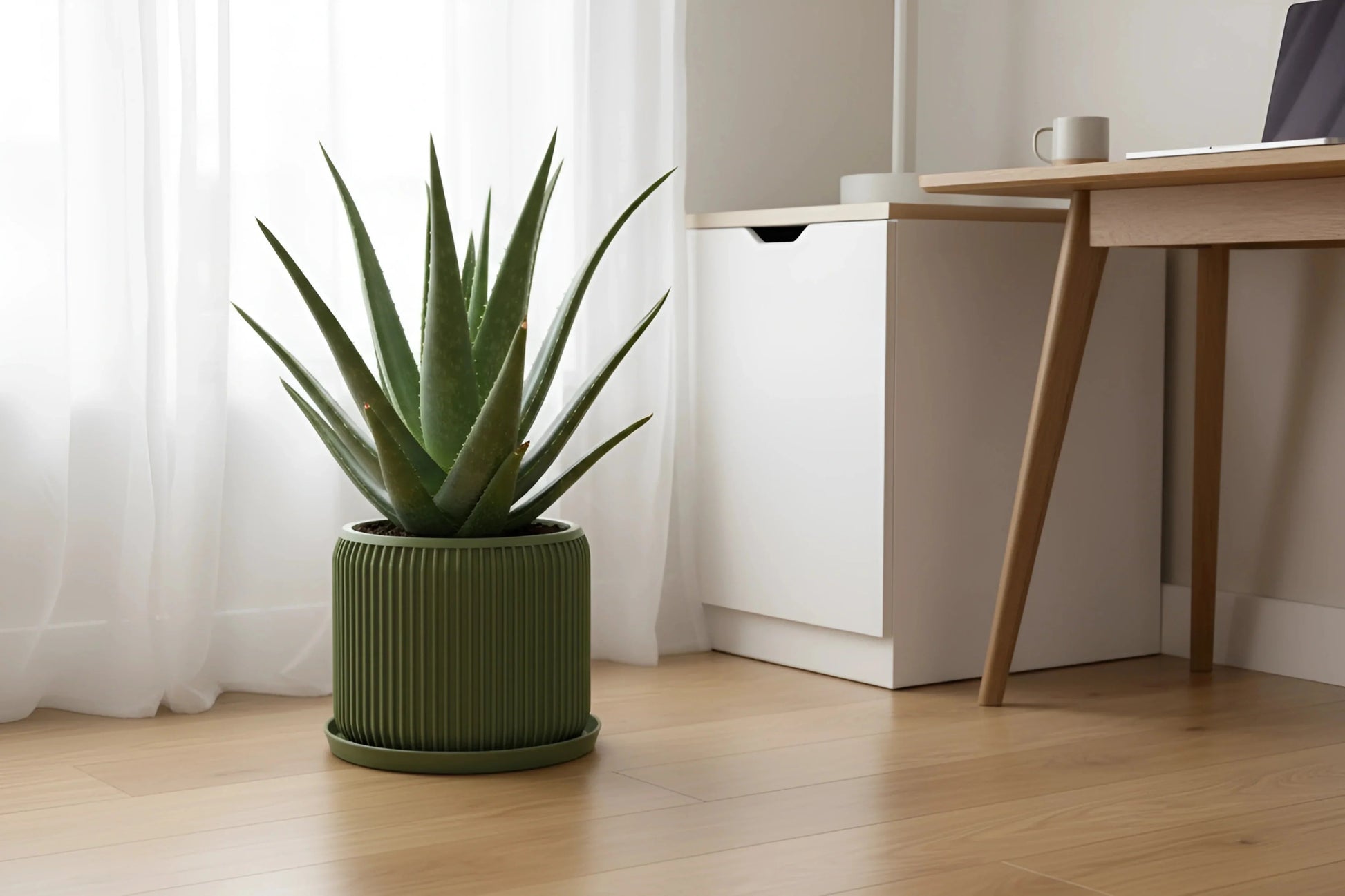 Terra Olive Green Planter - lellume