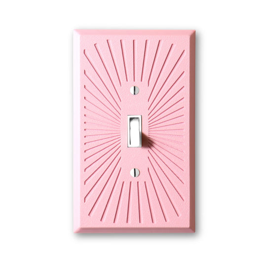 Multi-Line Pattern Switch Plate - lellume - Multi-Line Pattern Switch Plate - 1-Gang Toggle / Pink