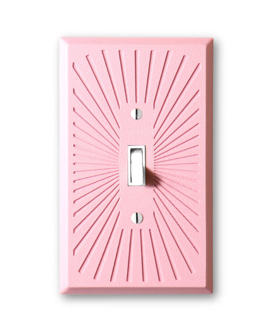 Multi-Line Pattern Switch Plate - lellume - Multi-Line Pattern Switch Plate - 1-Gang Toggle / Pink