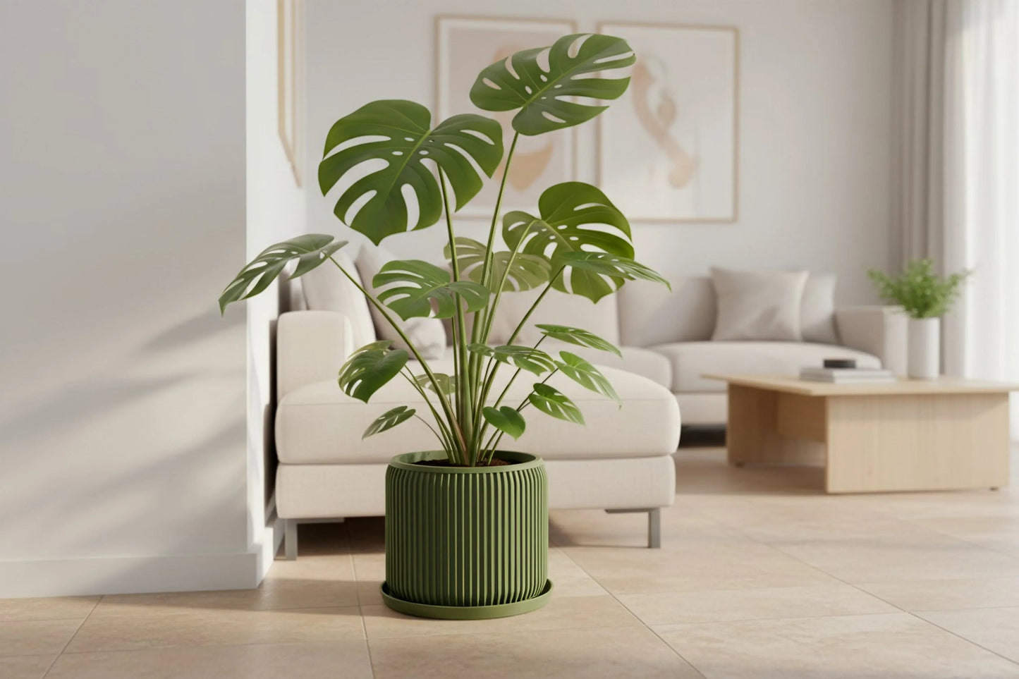 Terra Olive Green Planter - lellume