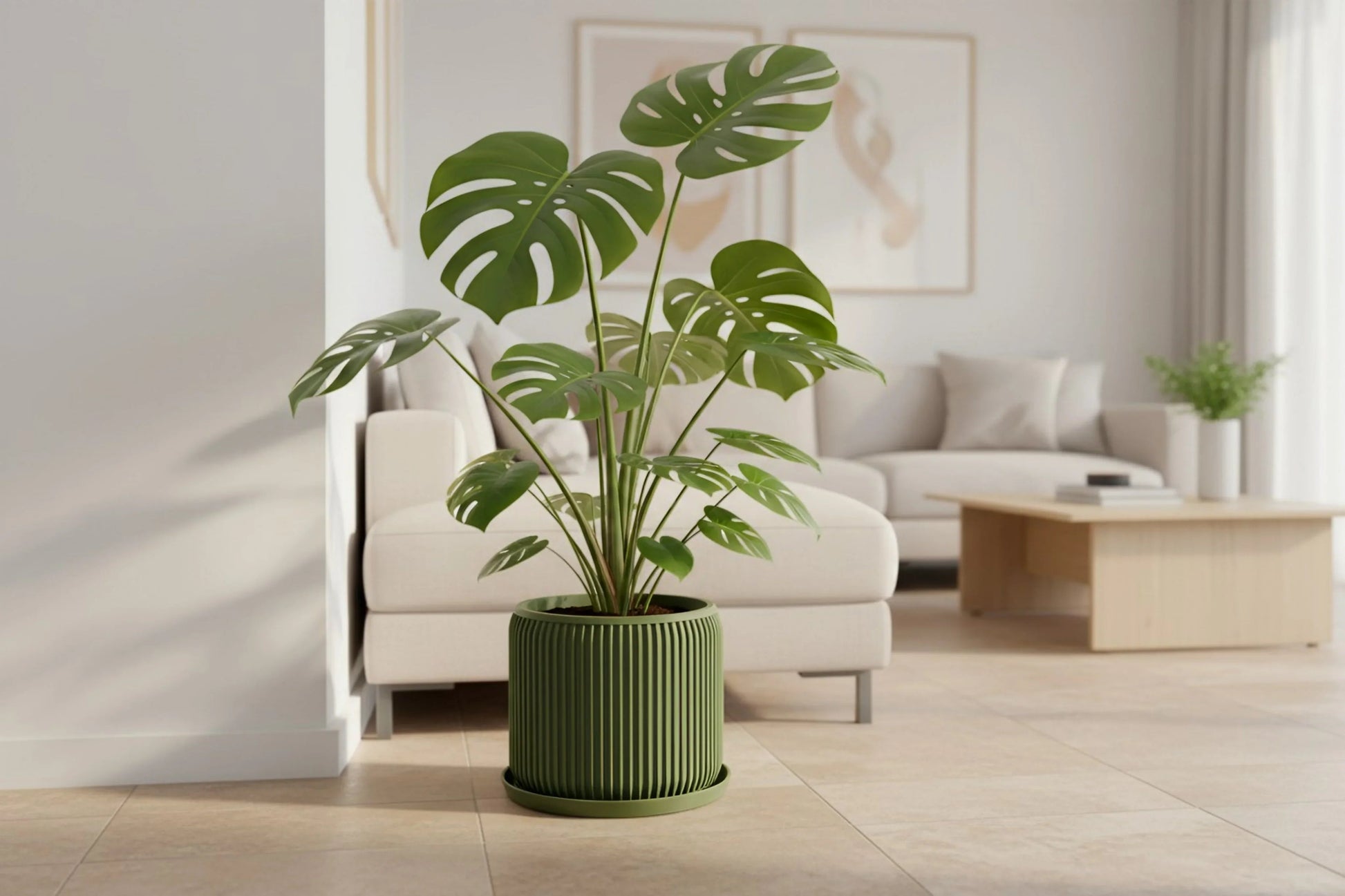 Terra Olive Green Planter - lellume