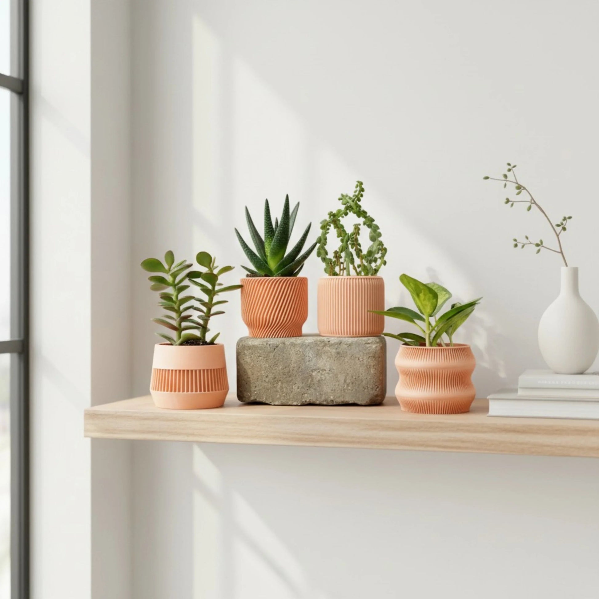 Peach Succulent Planter Set of 4 - lellume