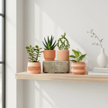 Peach Succulent Planter Set of 4 - lellume