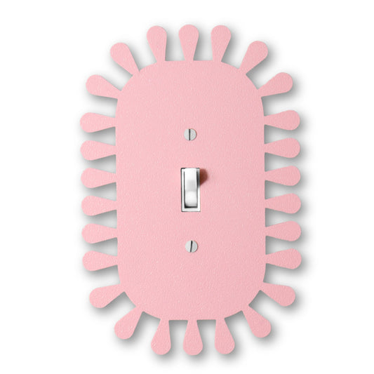 Floral Edge Switch Plate - lellume - Floral Edge Switch Plate - 1-Gang Toggle / Pink