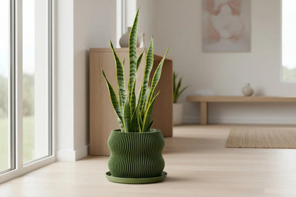 Bloom Olive Green Planter - lellume