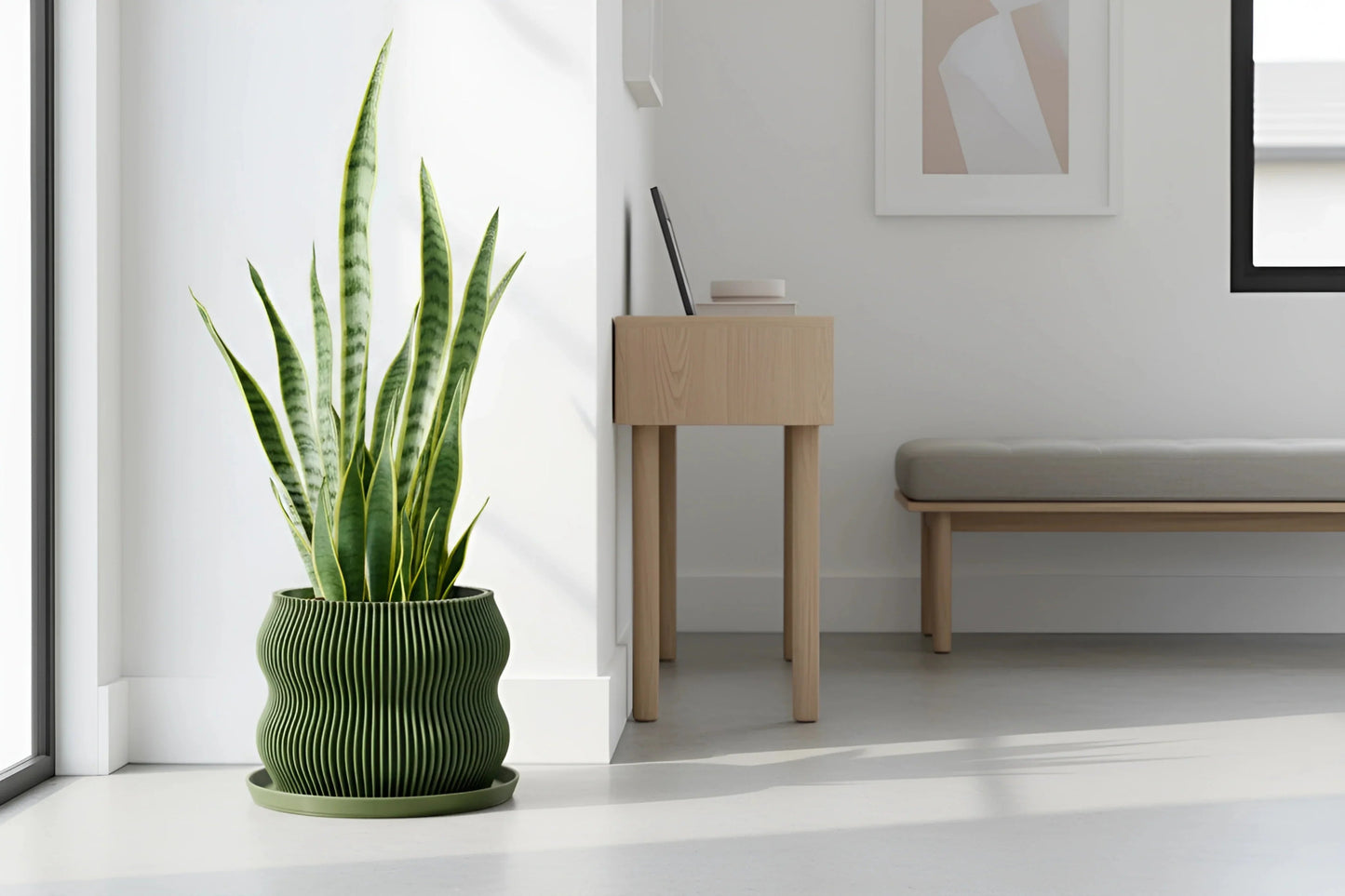 Bloom Olive Green Planter - lellume