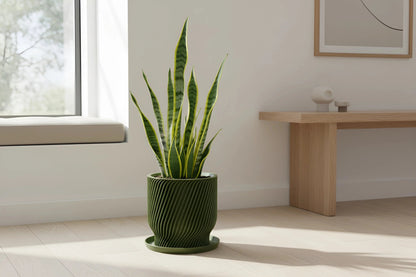 Flora Olive Green Planter - lellume