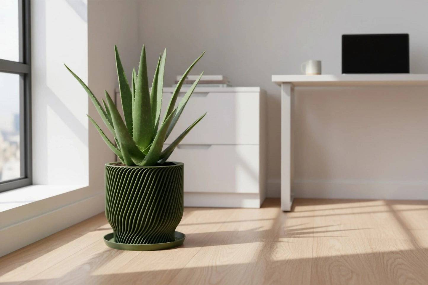 Flora Olive Green Planter - lellume