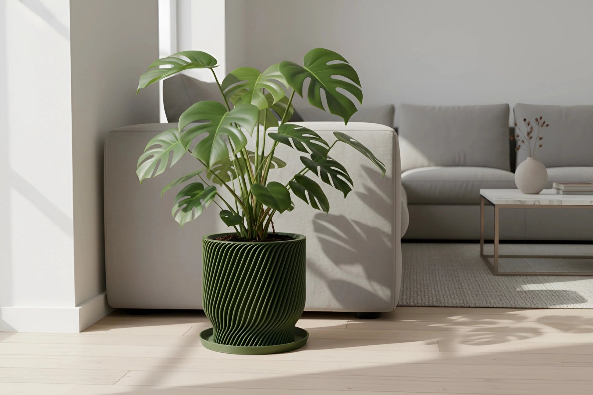 Flora Olive Green Planter - lellume