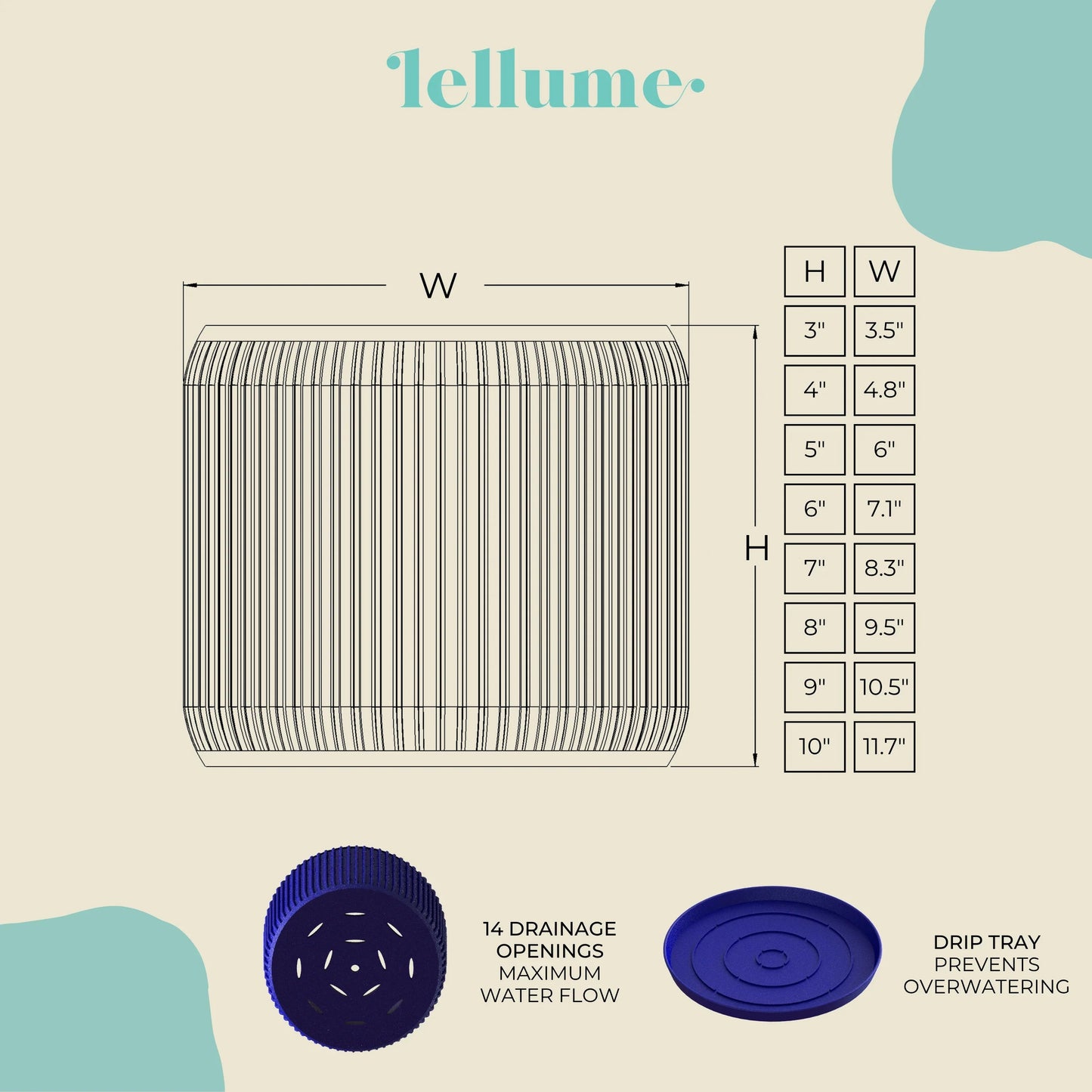 Terra Navy Blue Planter - lellume