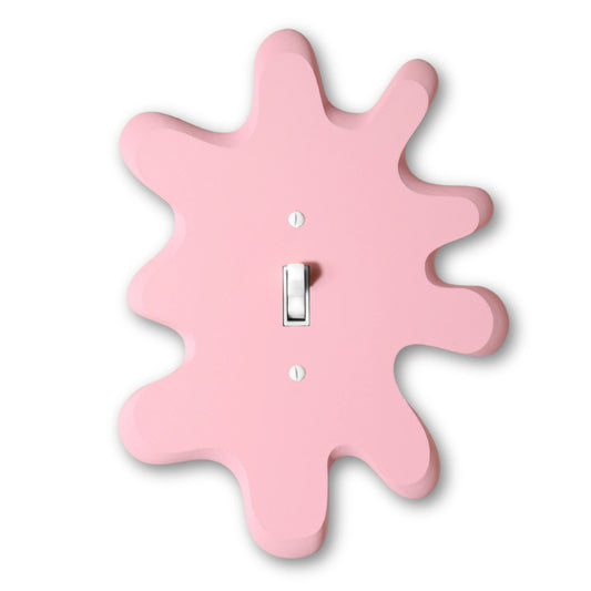 Pink Lellume Splat Slime light switch plate with a playful, irregular drip shape.