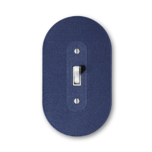 Horizontal Stripe Switch Plate - lellume - Horizontal Stripe Switch Plate - 1-Gang Toggle / Navy Blue