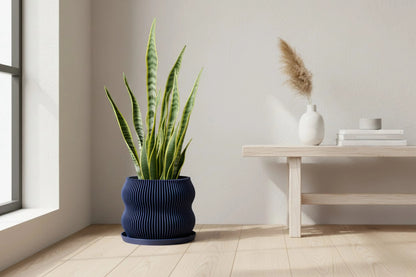 Bloom Navy Blue Planter - lellume