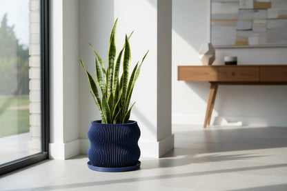 Bloom Navy Blue Planter - lellume