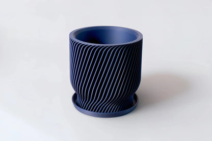 Flora Navy Blue Planter - lellume
