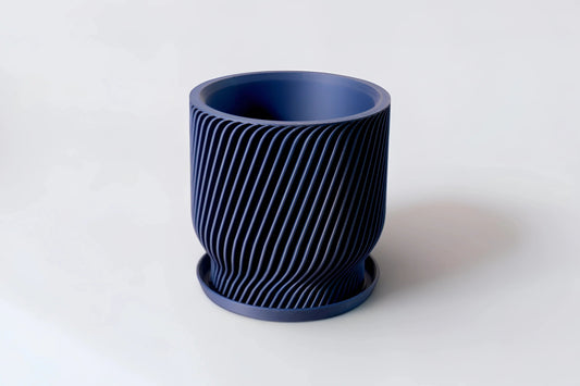 Flora Navy Blue Planter - lellume