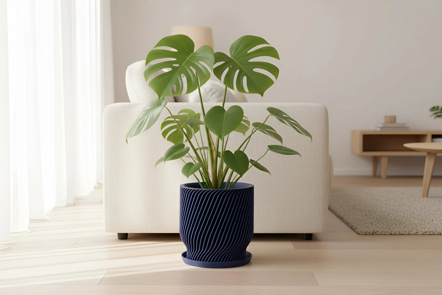 Flora Navy Blue Planter - lellume