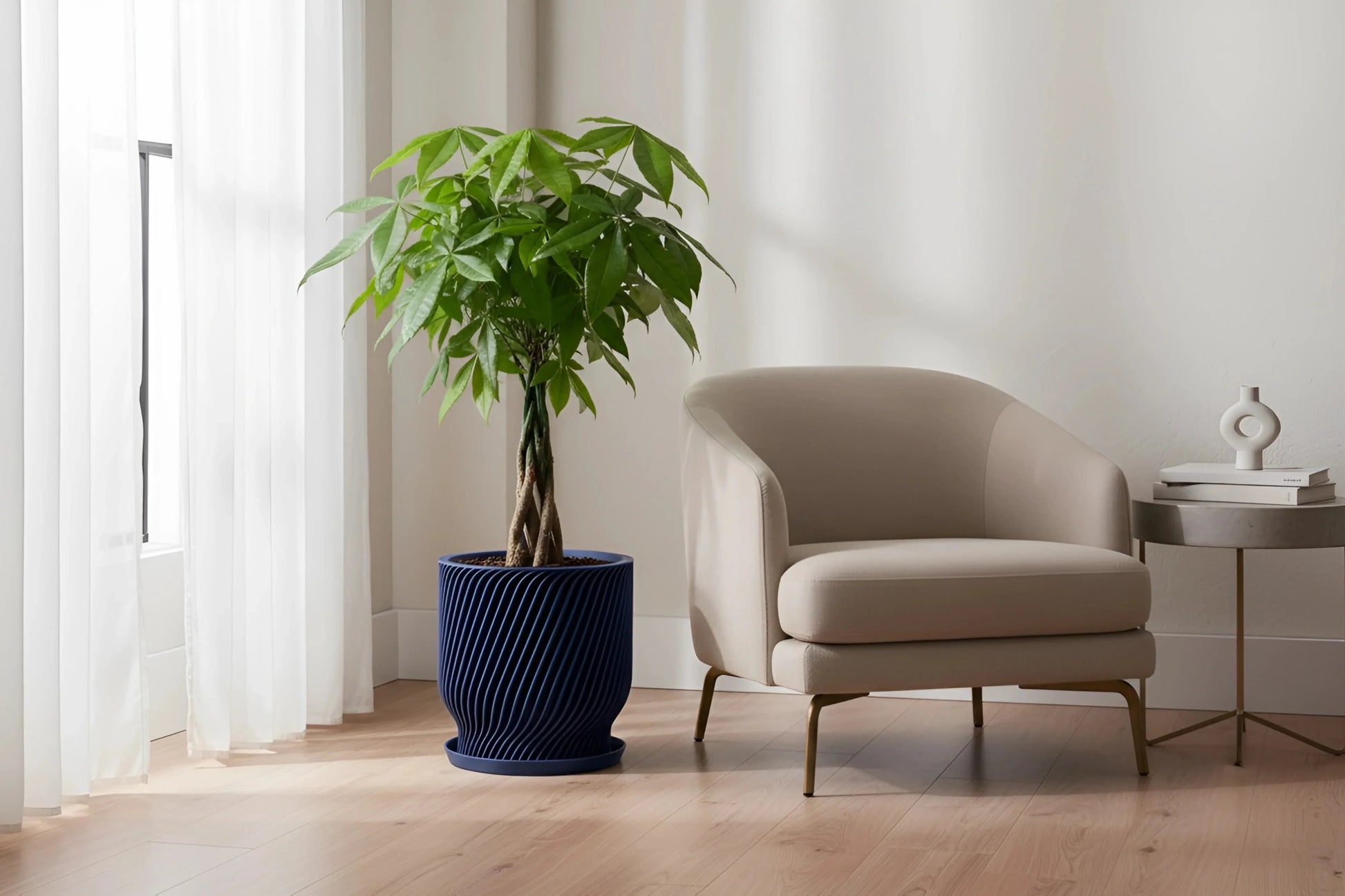 Flora Navy Blue Planter - lellume
