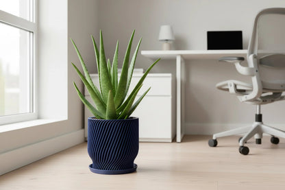 Flora Navy Blue Planter - lellume
