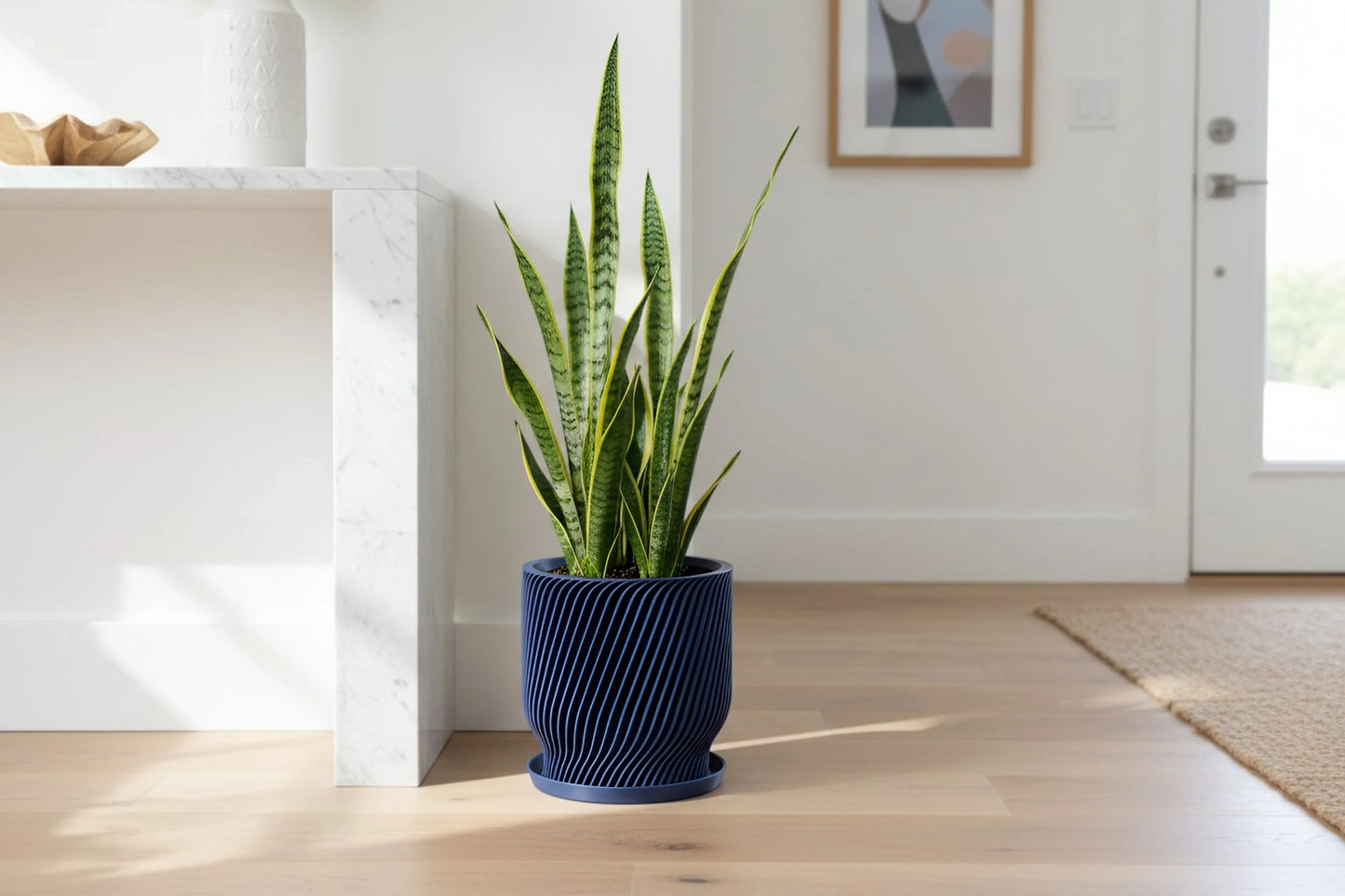 Flora Navy Blue Planter - lellume