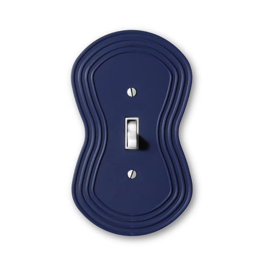 Hourglass Switch Plate - lellume - Hourglass Switch Plate - 1-Gang Toggle / Navy Blue