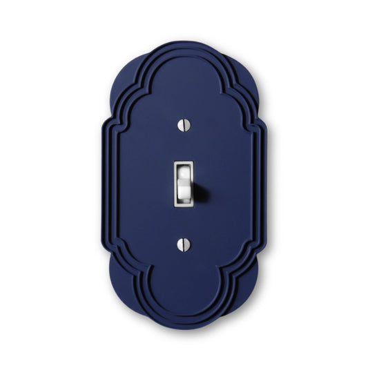 Victorian Grand Switch Plate - lellume - Victorian Grand Switch Plate - 1-Gang Toggle / Navy Blue