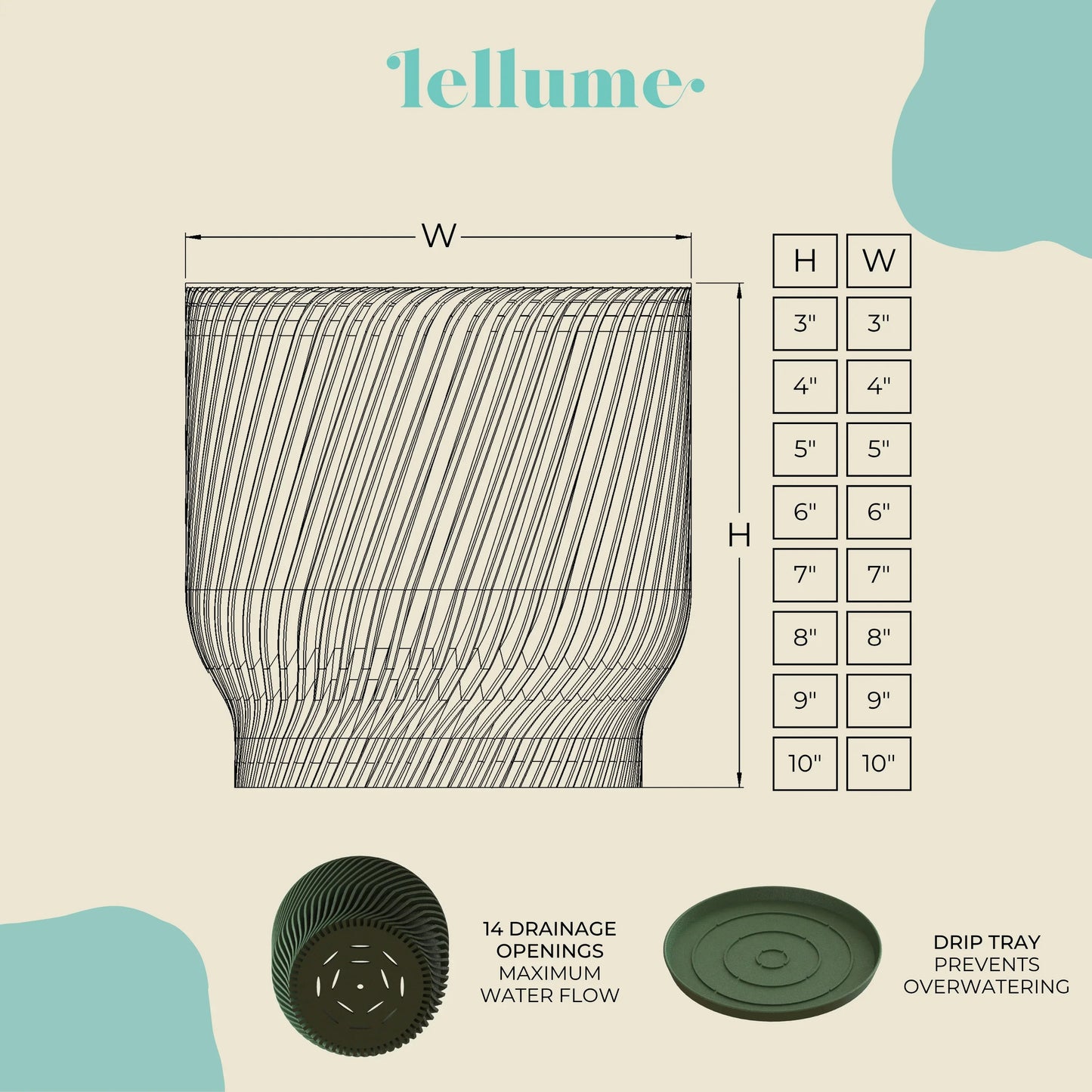 Flora Olive Green Planter - lellume