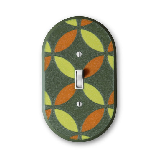 Mid Century Collection #1 Switch Plate - lellume - Mid Century Collection #1 Switch Plate - 1-Gang Toggle / Olive Green
