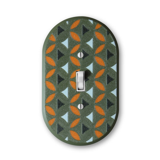 Mid Century Collection #2 Switch Plate - lellume - Mid Century Collection #2 Switch Plate - 1-Gang Toggle / Olive Green
