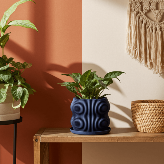 Bloom Navy Blue Planter - lellume