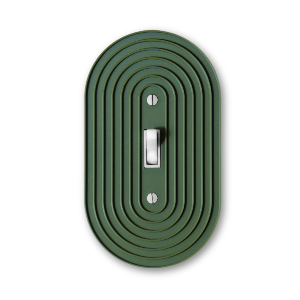 Elegant Round Switch Plate - lellume - Elegant Round Switch Plate - 1-Gang Toggle / Olive Green