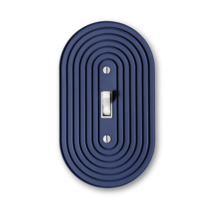 Elegant Round Switch Plate - lellume - Elegant Round Switch Plate - 1-Gang Toggle / Navy Blue