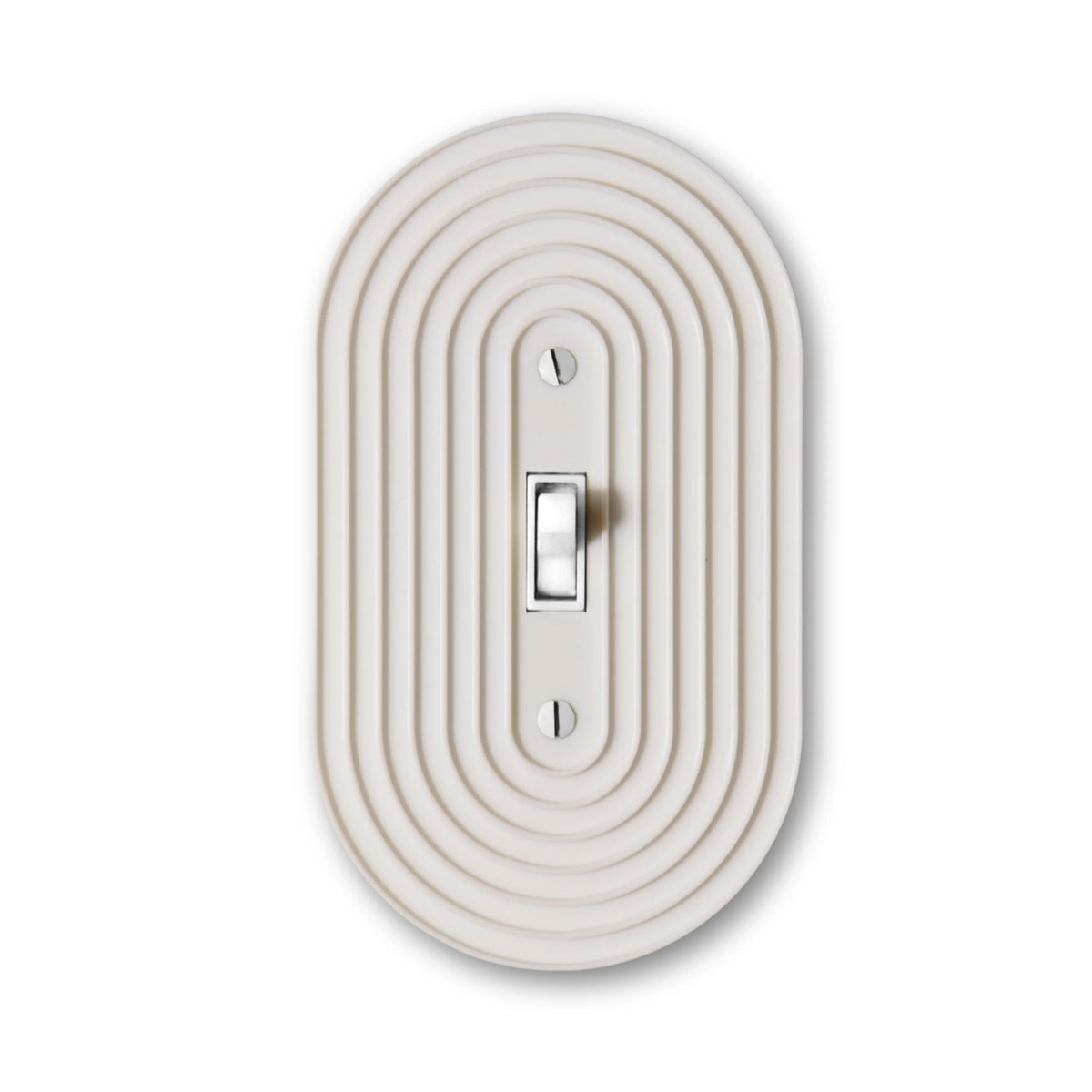 Elegant Round Switch Plate - lellume - Elegant Round Switch Plate - 1-Gang Toggle / White