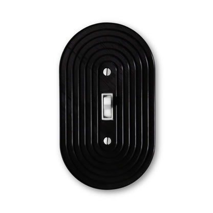 Elegant Round Switch Plate - lellume - Elegant Round Switch Plate - 1-Gang Toggle / Black