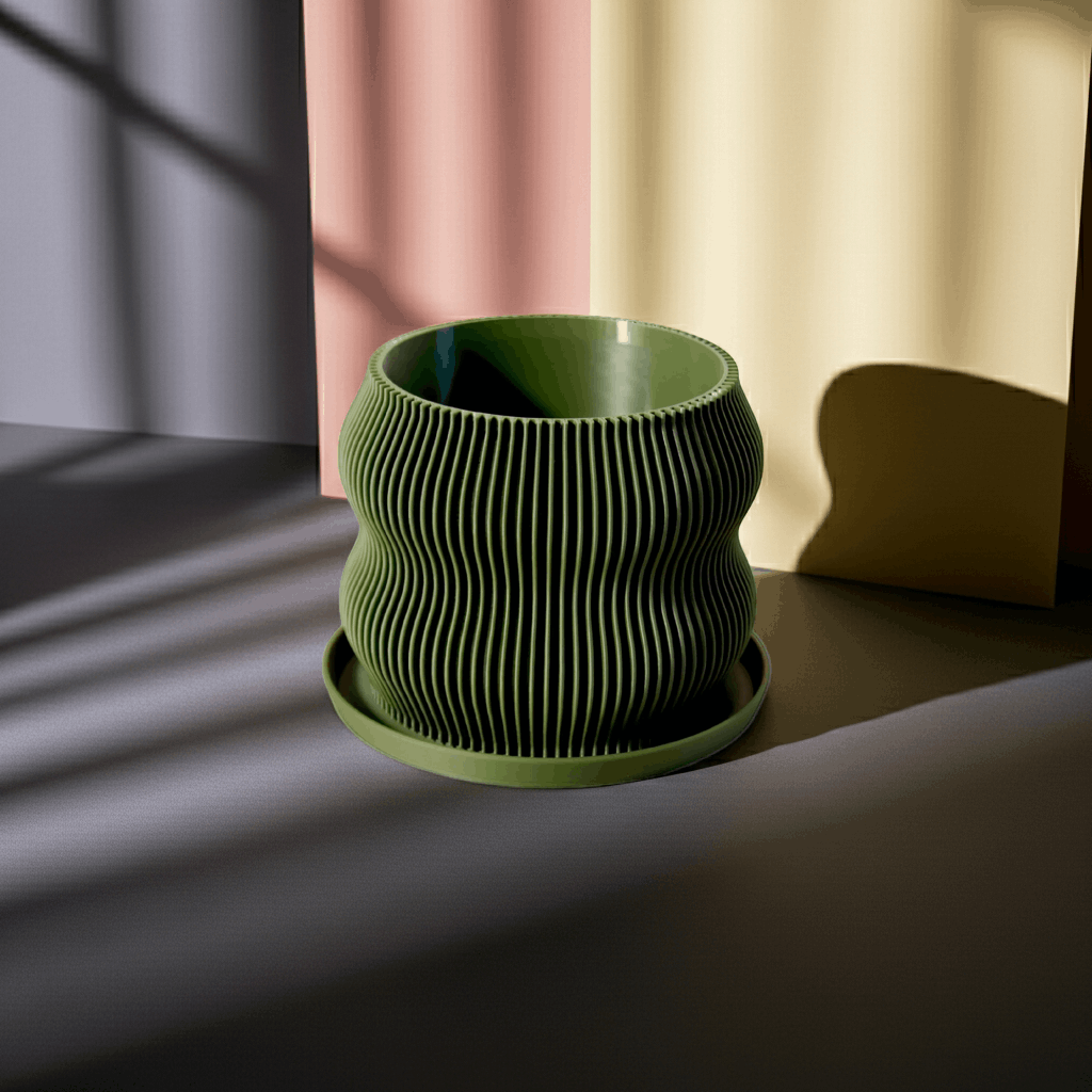 Bloom Olive Green Planter - lellume