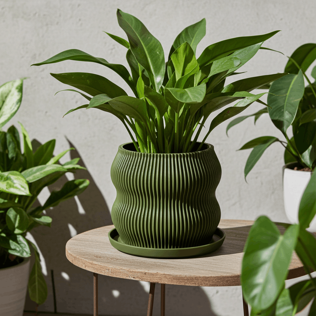 Bloom Olive Green Planter - lellume