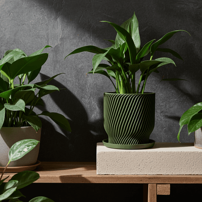 Flora Olive Green Planter - lellume