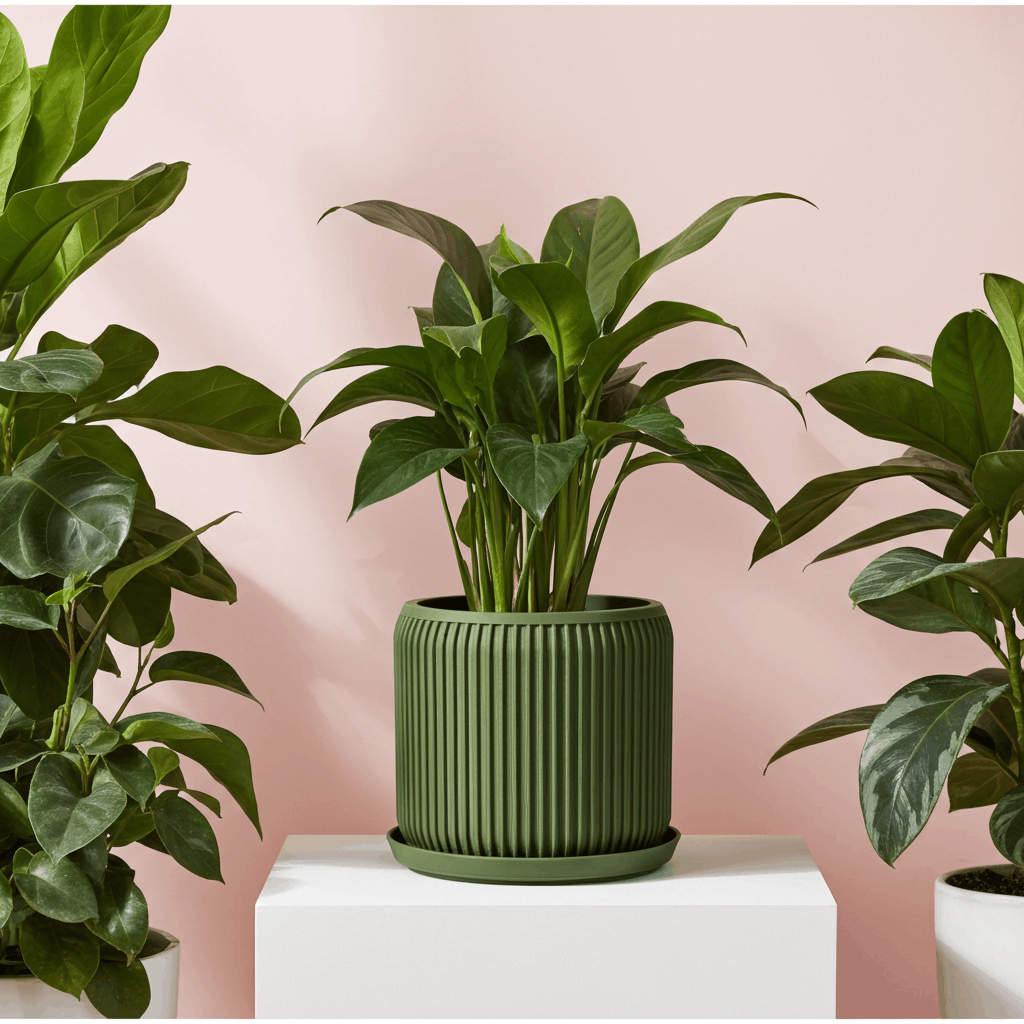Terra Olive Green Planter - lellume